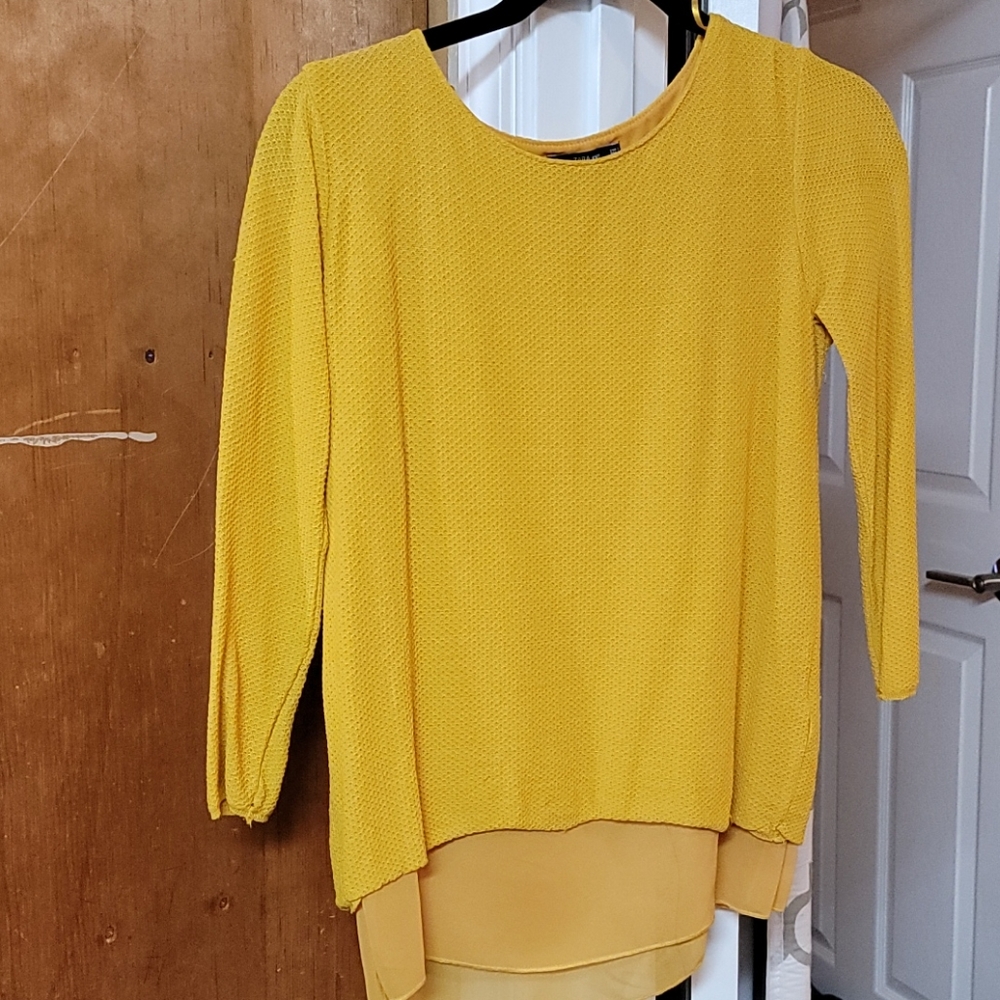 Women yellow blouse top